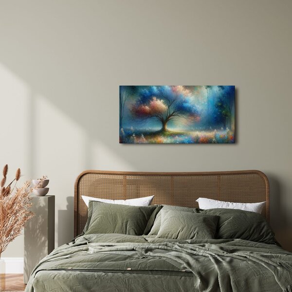 Quadro su tela – Albero della vita mistico con fiori