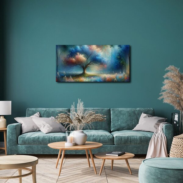 Quadro su tela – Albero della vita mistico con fiori