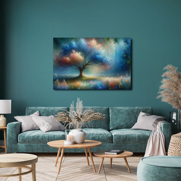 Quadro su tela – Albero della vita magico nella nebbia