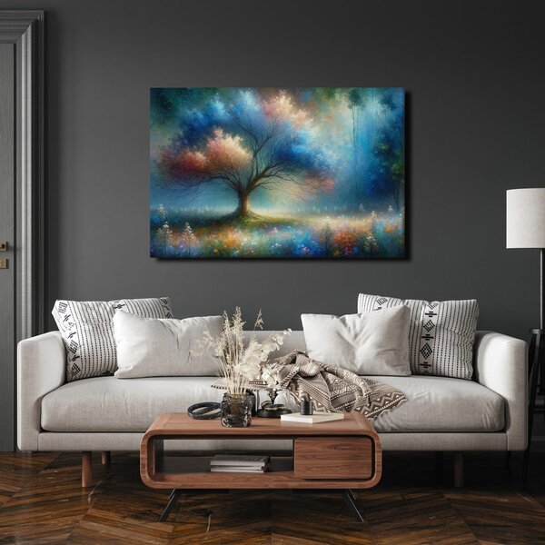 Quadro su tela – Albero della vita magico nella nebbia