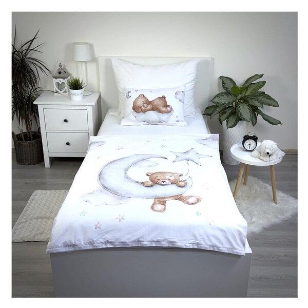 Set copripiumino e federa da bambini in cotone per culla 100x135 cm Teddy "Moon" – Jerry Fabrics