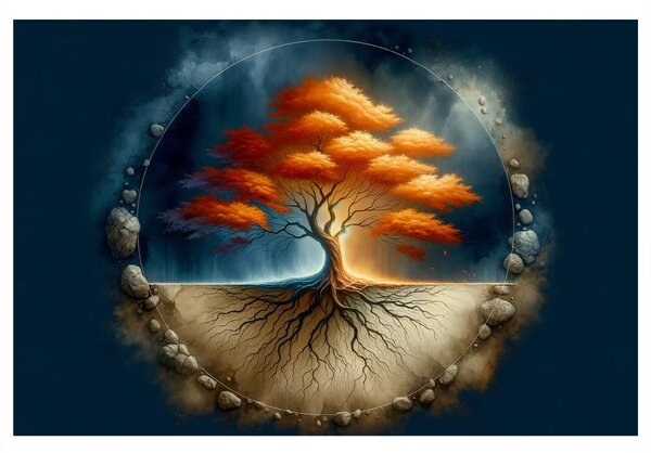 Quadro su tela – Albero della vita nel cerchio