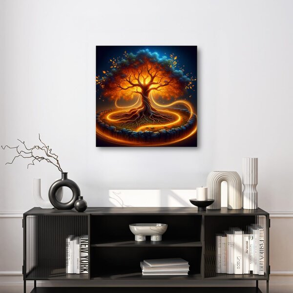 Quadro su tela – Albero della vita nel cerchio di fuoco