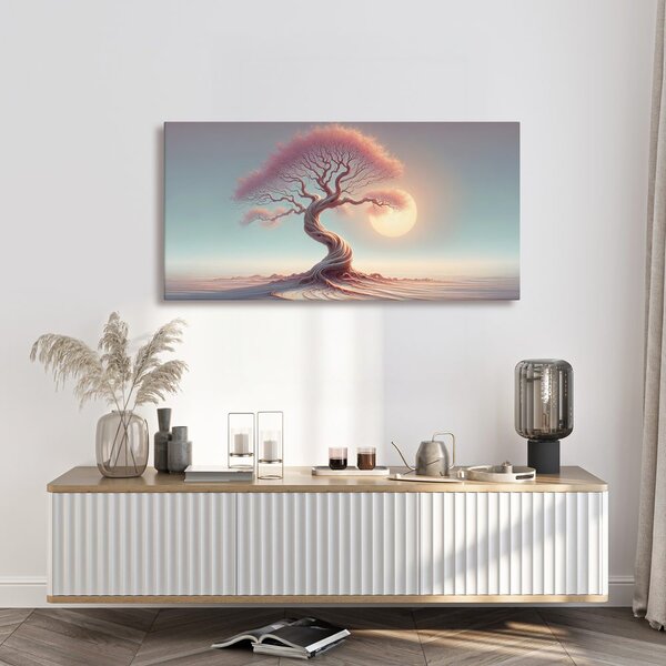 Quadro su tela – Albero della vita in luce rosa