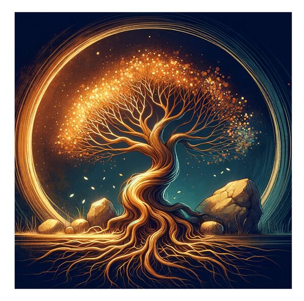 Quadro su tela – Albero della vita magico di notte