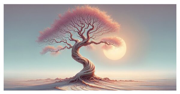 Quadro su tela – Albero della vita in luce rosa