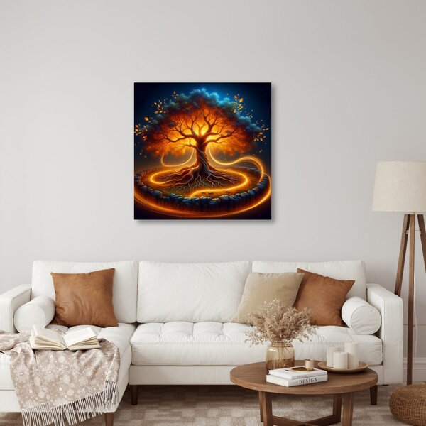 Quadro su tela – Albero della vita nel cerchio di fuoco