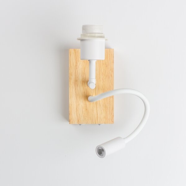 Brilagi - Lampada da parete LED NUBILA WOOD 1xE27/25W/230V + LED/3W rovere/bianco/arancione