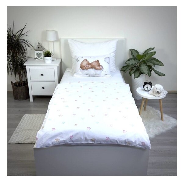 Set copripiumino e federa da bambini in cotone per culla 100x135 cm Teddy "Moon" – Jerry Fabrics
