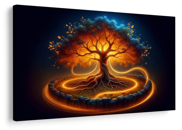 Quadro su tela – Albero della vita magico al bagliore