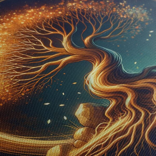 Quadro su tela – Albero della vita magico di notte