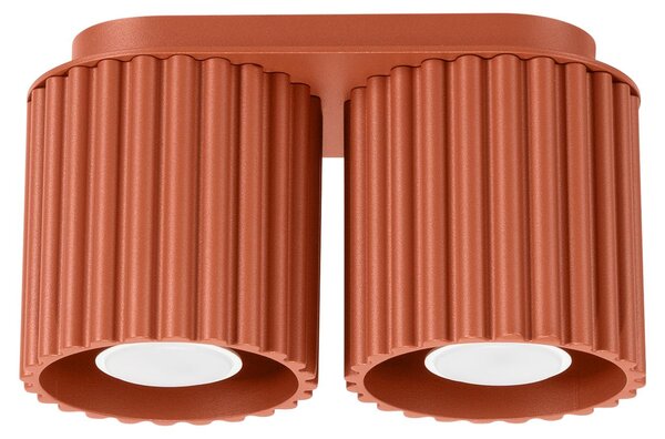 Lampada da soffitto AURA 2 rosso ocra GU10 2xGU10 10W alluminio 12x10x21cm Sollux Lighting