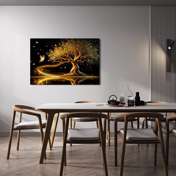 Quadro su tela – Albero della vita magia dorata