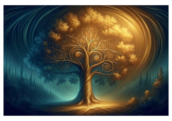 Quadro su tela – Albero della vita magico di notte