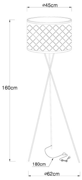 Globo 15229S1 - Lampada da terra CLARKE 1xE27/60W/230V