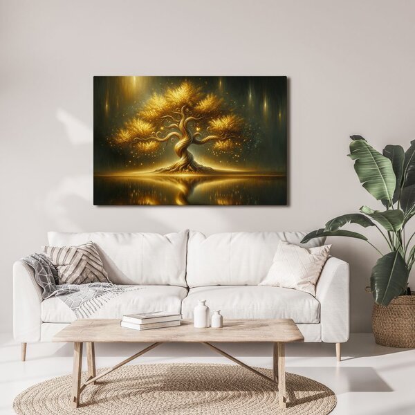 Quadro su tela – Albero della vita splendente di notte