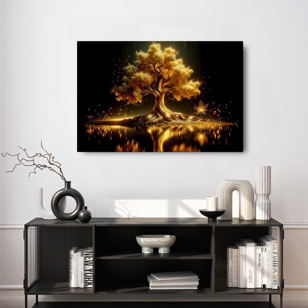 Quadro su tela – Albero della vita splendente di notte