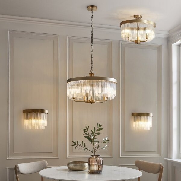 Endon 119110 - Lampadario a catena CLERMONT 5xE14/6W/230V ottone