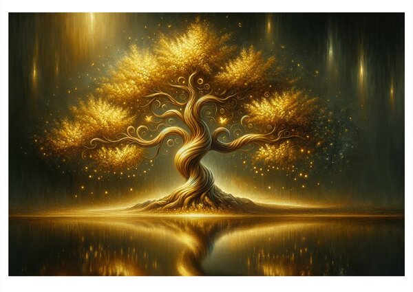 Quadro su tela – Albero della vita splendente di notte
