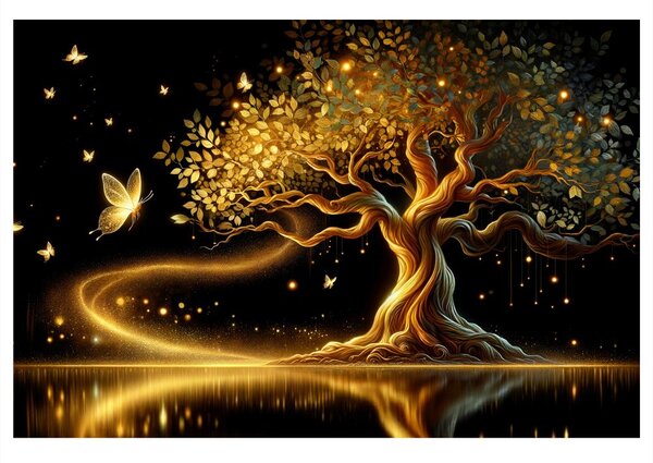 Quadro su tela – Albero della vita magia dorata