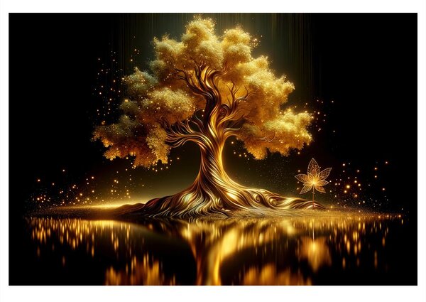 Quadro su tela – Albero della vita splendente di notte