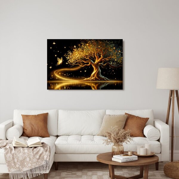Quadro su tela – Albero della vita magia dorata