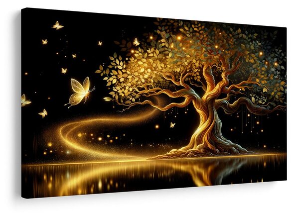 Quadro su tela – Albero della vita magia dorata
