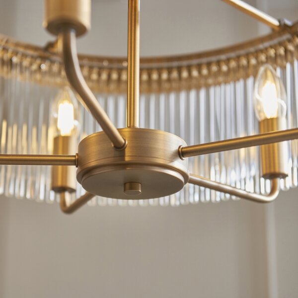 Endon 119110 - Lampadario a catena CLERMONT 5xE14/6W/230V ottone