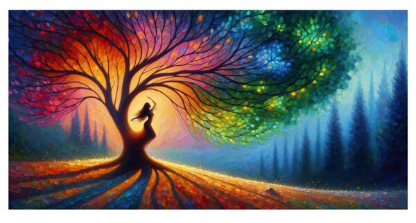 Quadro su tela – Armonia cromatica dell'albero della vita