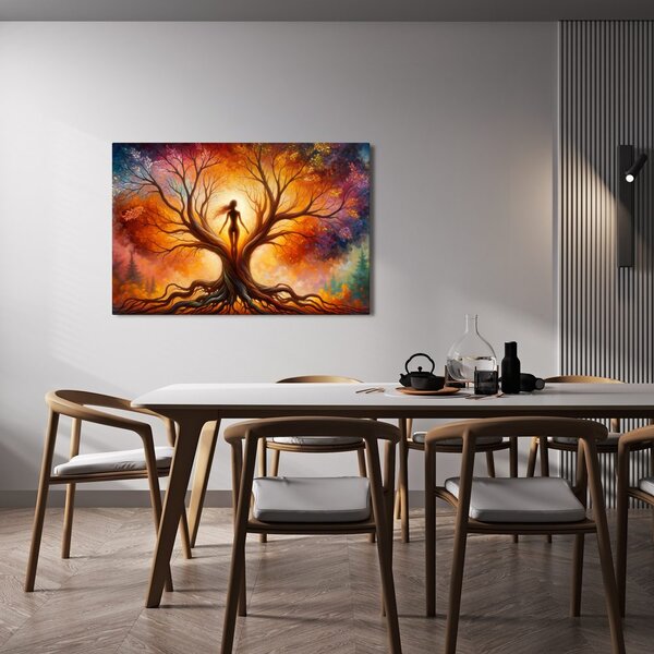 Quadro su tela – Donna nell'albero della vita