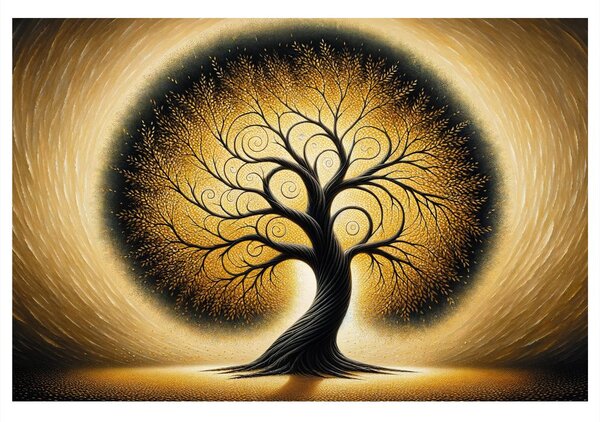 Quadro su tela – Albero della vita in oro