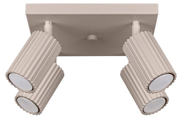 Lampada da soffitto KARBON 3L taupe 4xGU10 10W alluminio 16.5x25x25cm Sollux Lighting