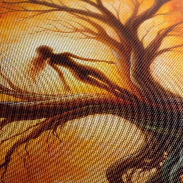 Quadro su tela – Donna nell'albero della vita