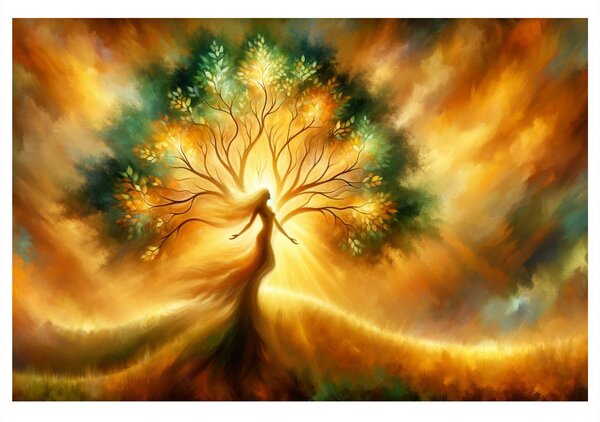Quadro su tela – Donna e albero della vita