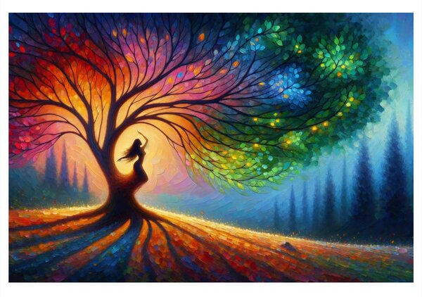 Quadro su tela – Danza sotto l'albero della vita