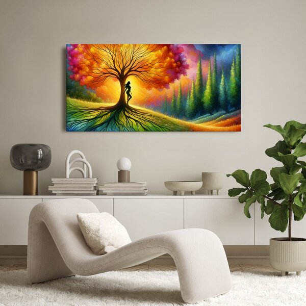 Quadro su tela – Danza di luce intorno all'albero della vita