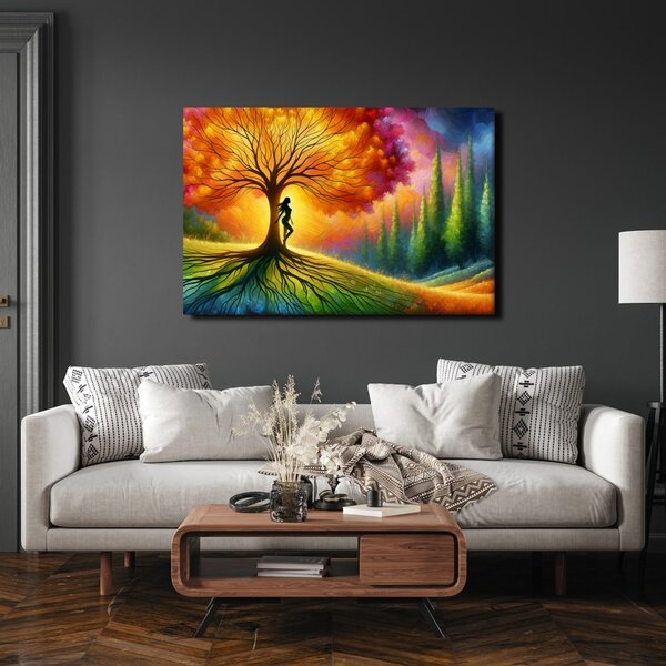 Quadro su tela – Sagoma misteriosa presso l'albero della vita