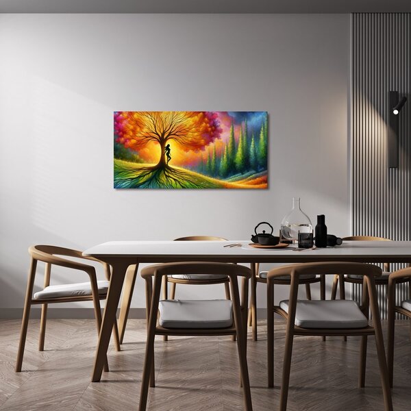 Quadro su tela – Danza di luce intorno all'albero della vita