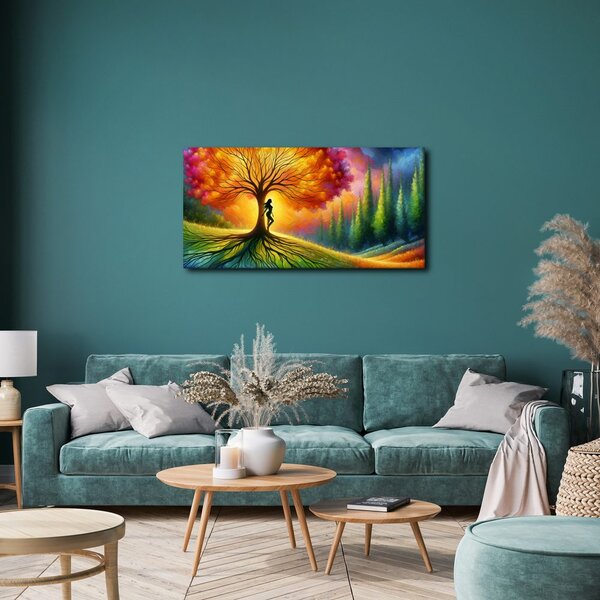 Quadro su tela – Danza di luce intorno all'albero della vita