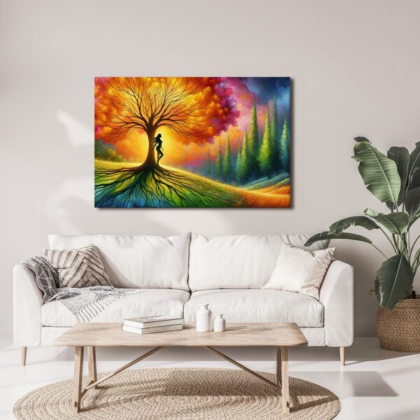 Quadro su tela – Sagoma misteriosa presso l'albero della vita