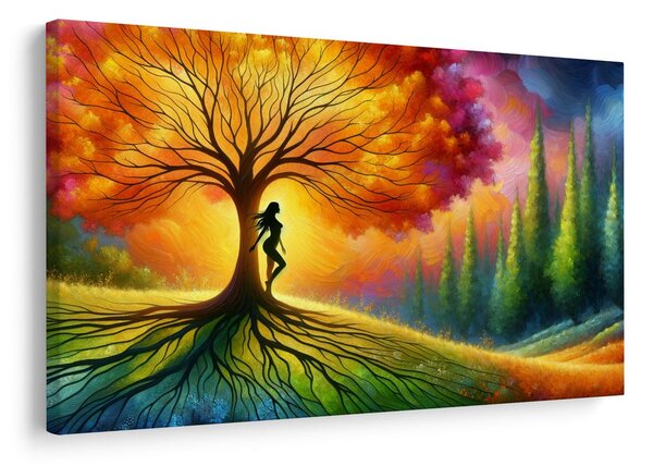 Quadro su tela – Sagoma misteriosa presso l'albero della vita