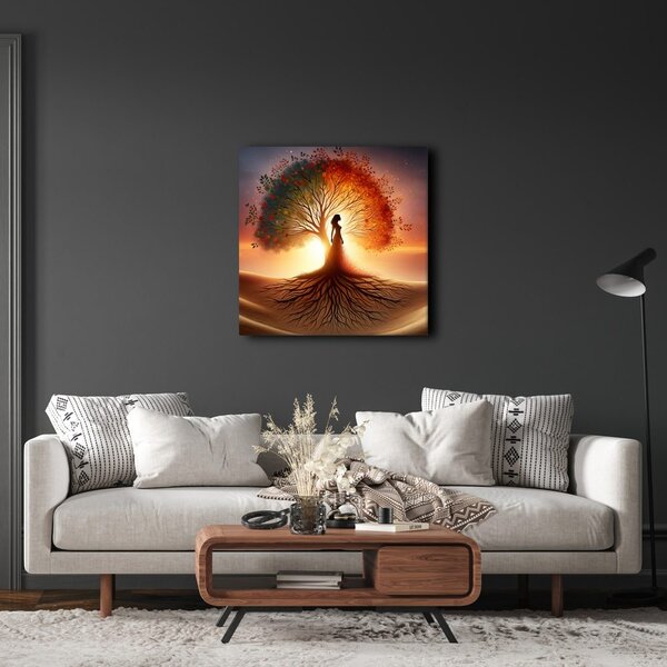 Quadro su tela – Tramonto e albero della vita