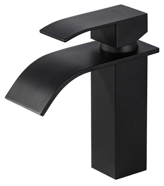 Rubinetto per bagno, 175 mm, a basso rumore, miscelatore monocomando, modello a cascata, miscelatore per lavabo in acciaio inossidabile con tubi per acqua fredda e calda