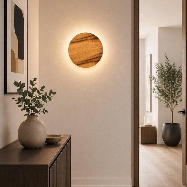 Elobra Applique Havana M, Legno scuro, Bagno, Legno, Applique
