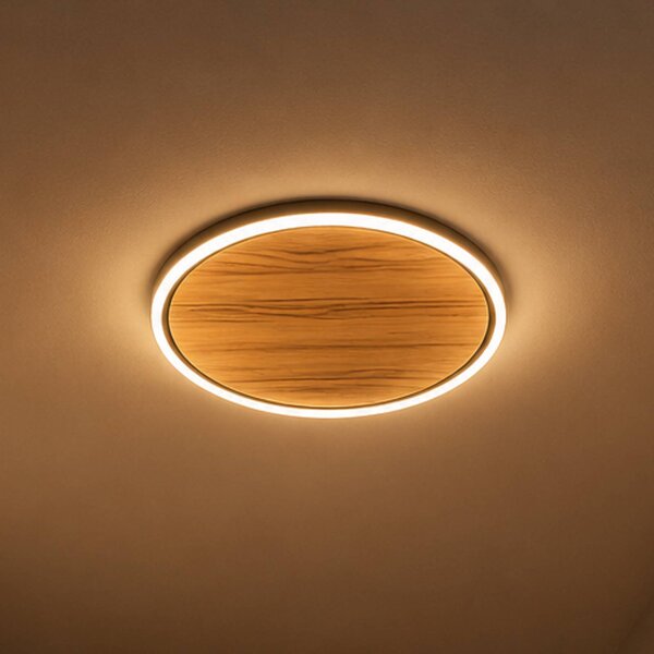 Elobra Plafoniera soffitto Havana S, dimmerabile, Legno scuro, Soggiorno / Sala da pranzo, Legno, Plafoniera