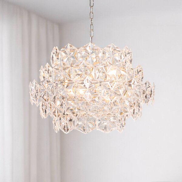 By Rydéns Lampada a sospensione Monarque Mini, dimmerabile, Chiaro / Trasparente, Soggiorno / Sala da pranzo, Metallo, Lampada a sospensione