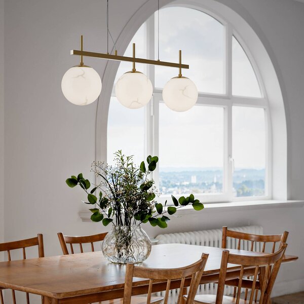 By Rydéns Lampada a sospensione Bellagio, dimmerabile, Bianco / Opale, Soggiorno / Sala da pranzo, Vetro, Lampada a sospensione