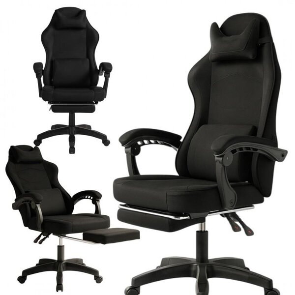 Sedia da gaming girevole VECTOR con funzione di massaggio e poggiapiedi, modello KO48CZ