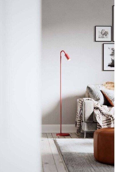 By Rydéns Lampada da terra Curve, Rosso, Soggiorno / Sala da pranzo, Metallo, Moderno, Lampada da terra