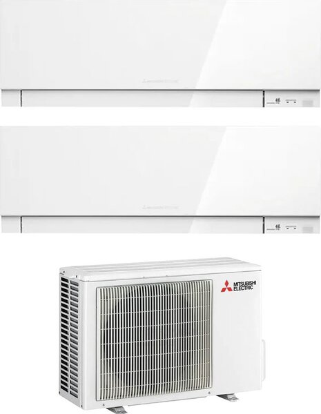 MITSUBISHI Climatizzatore Dual Split Inverter 9000+12000 Btu Condizionatore con Pompa di calore Classe A++/A+ Gas R32 (Unit Interna + Unit Estern